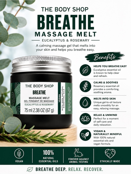 The Body Shop Other - The Body Shop Breathe Massage Melt Eucalyptus Rosemary